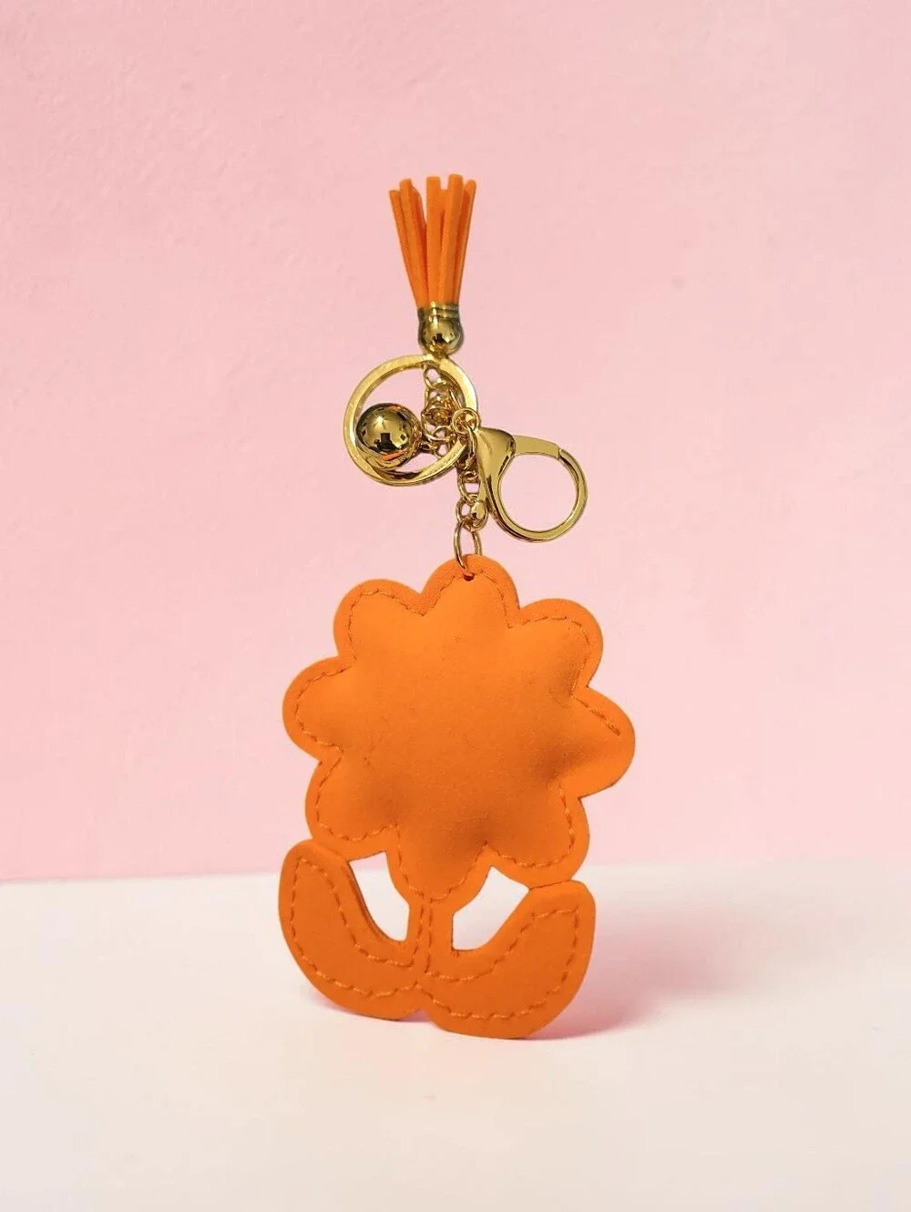 Sassified Boutique Nwt Orange Crystal Flower Keychain Charm - Unbranded